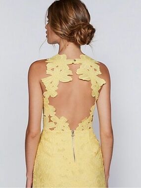 Free People Bright Hot Pink Floral Lace Halter Mini Dress